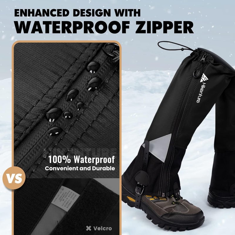 HIKENTURE Hiking Gaiters with Upgraded Zipper, Gaiters for Hiking Waterproof, Lightweight Leg Shoe Gaiters for Men Women - Image 2